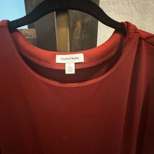 Nordstrom knit midi length dress.   Dark tomato color.
